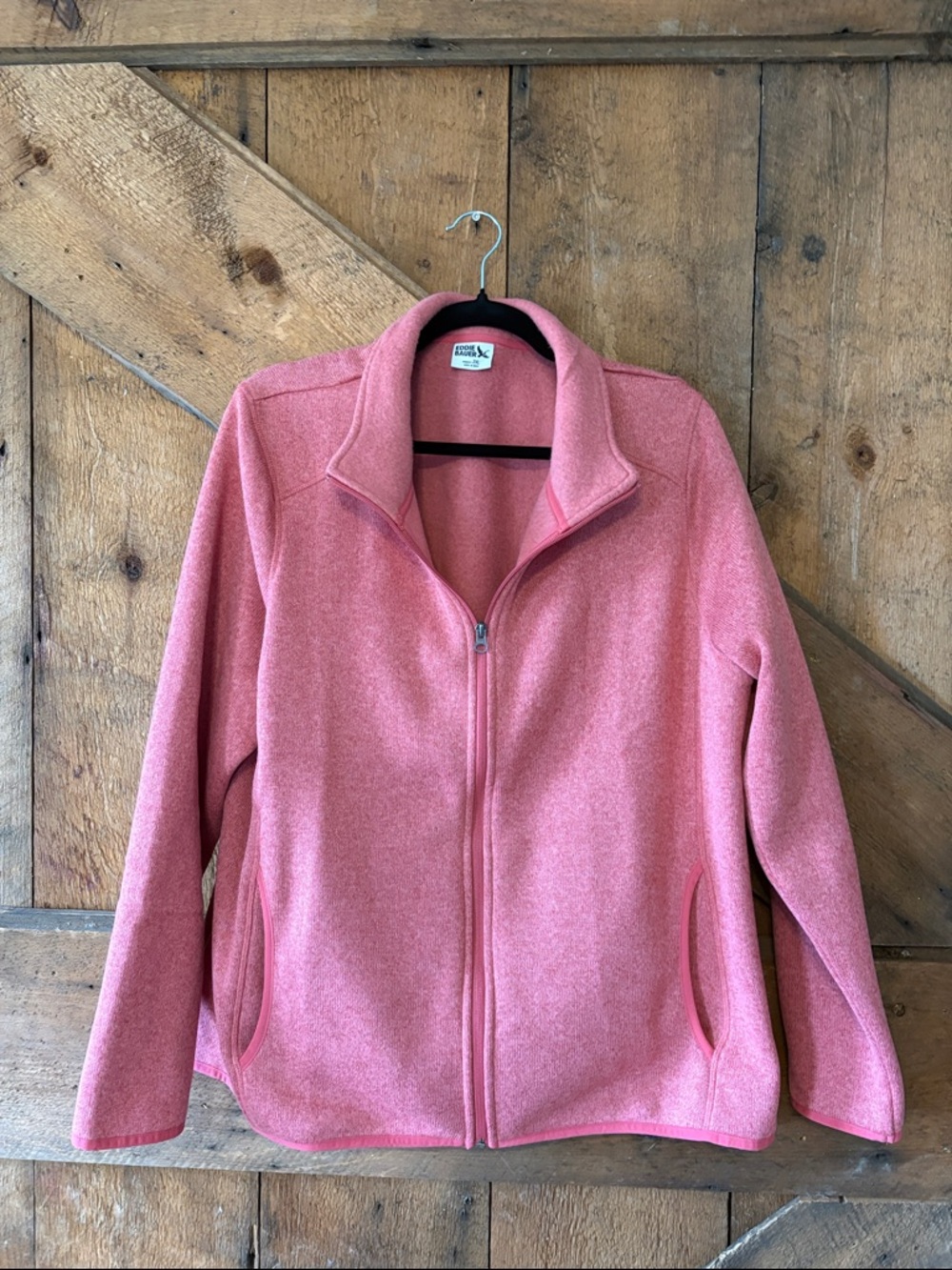 Eddie Bauer Coral Pink Full-Zip Fleece Jacket